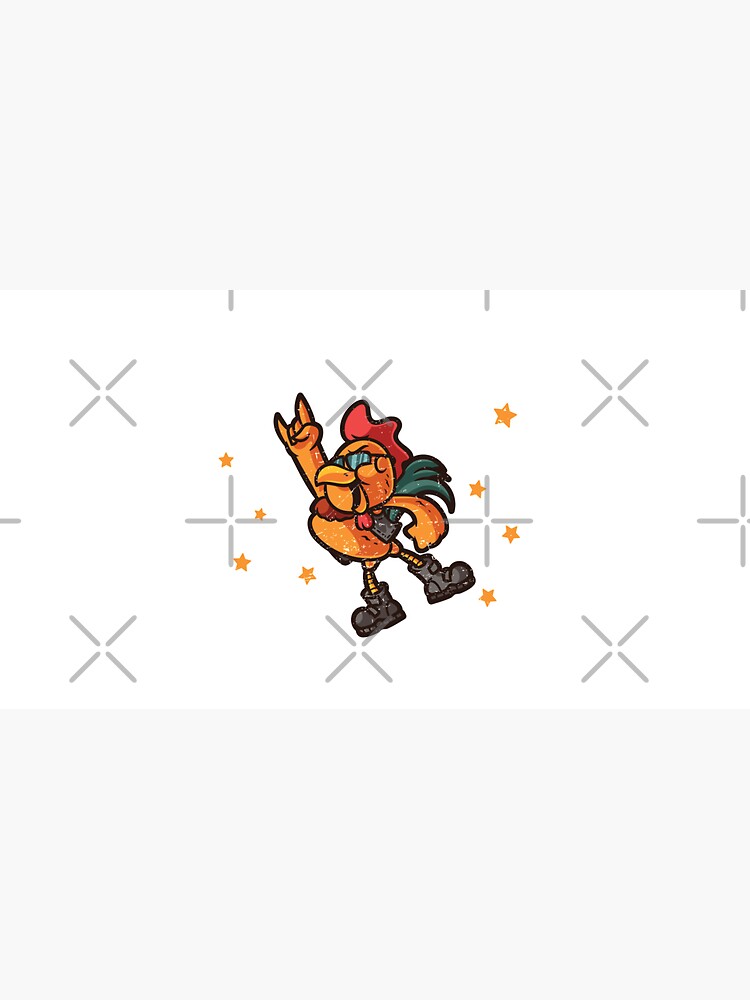 TaDa Funny Chicken Rock with Distressed TaDa Chicken by CWartDesign