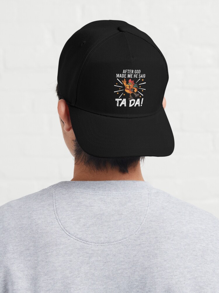 Alternate view of TaDa Funny Chicken Rock with Distressed TaDa Chicken Cap