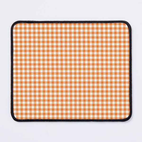 Item preview, orange gingham fabric pattern designed and sold by drifti.