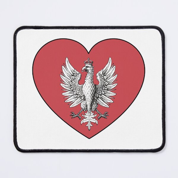 Item preview, I love Poland: Polish White Eagle Arm Coats - Polish Crest - Orzeł Biały - in Red Heart. designed and sold by Vintage-TM.