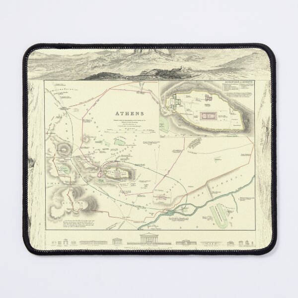 Item preview, Vintage Tourist Map of Athens (circa 1850) designed and sold by Vintage-TM.
