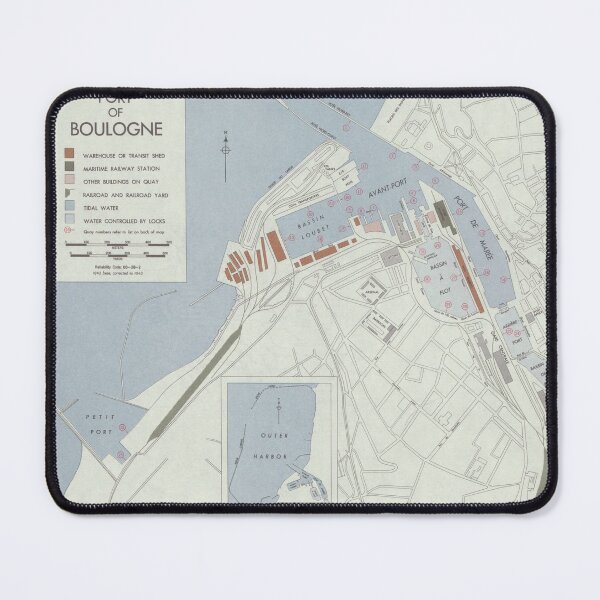 Item preview, Port of Boulogne, France - Vintage 1944 Historical Map designed and sold by Vintage-TM.