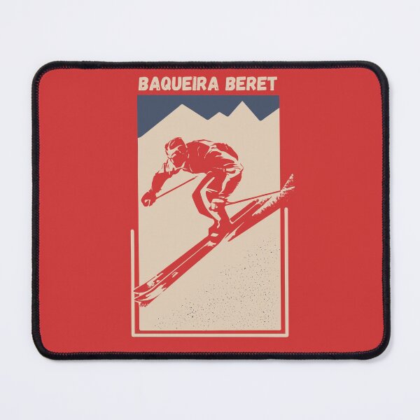 Item preview, Spanish ski resort Baqueira-Beret - Vintage Geometric Ski Poster for Mountain Alpine Skier designed and sold by Vintage-TM.