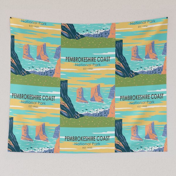 Item preview, Pembrokeshire Coast National Park Wales Vintage designed and sold by KrisSidDesigns.