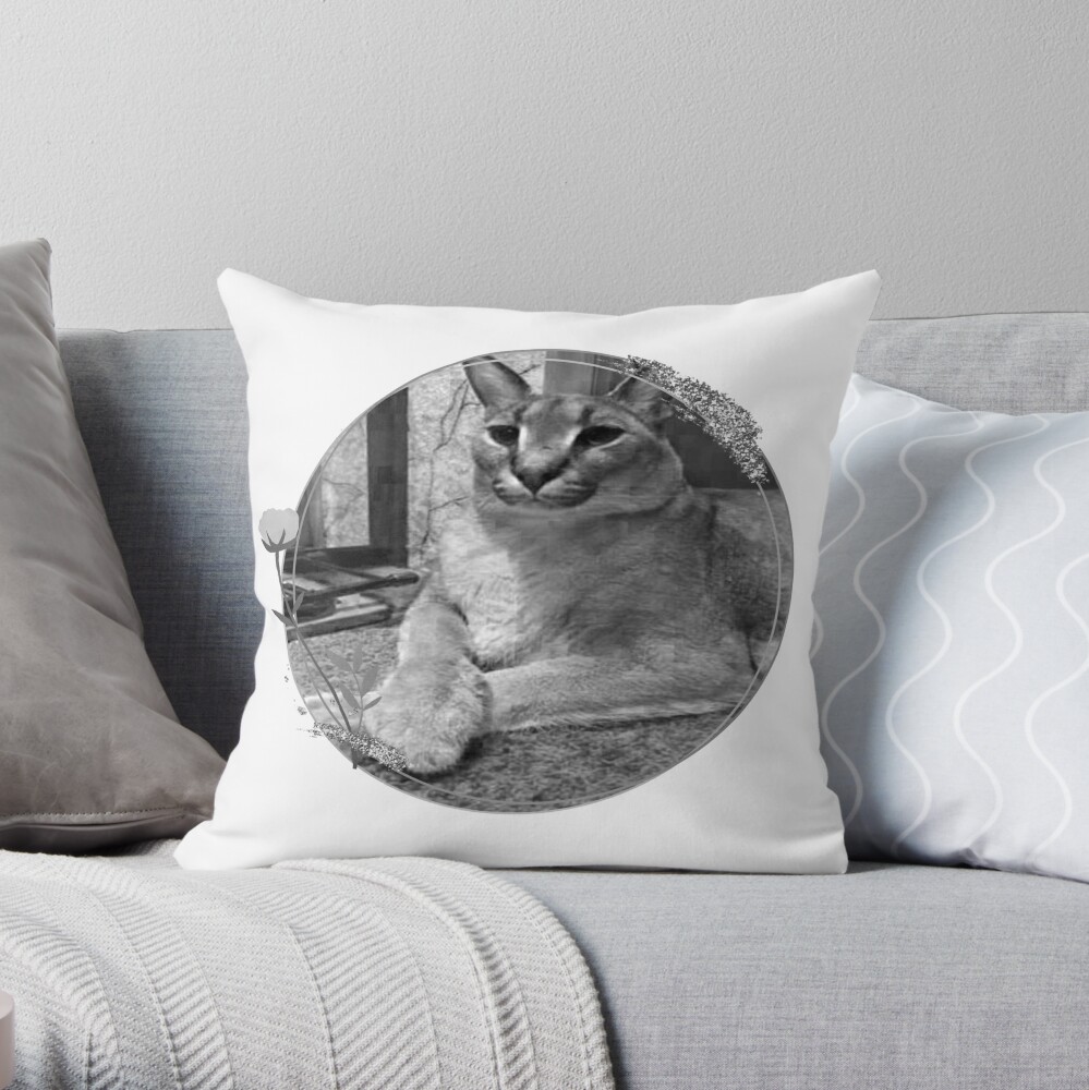 Big Floppa Cat Meme Throw Pillow for Sale by momshow