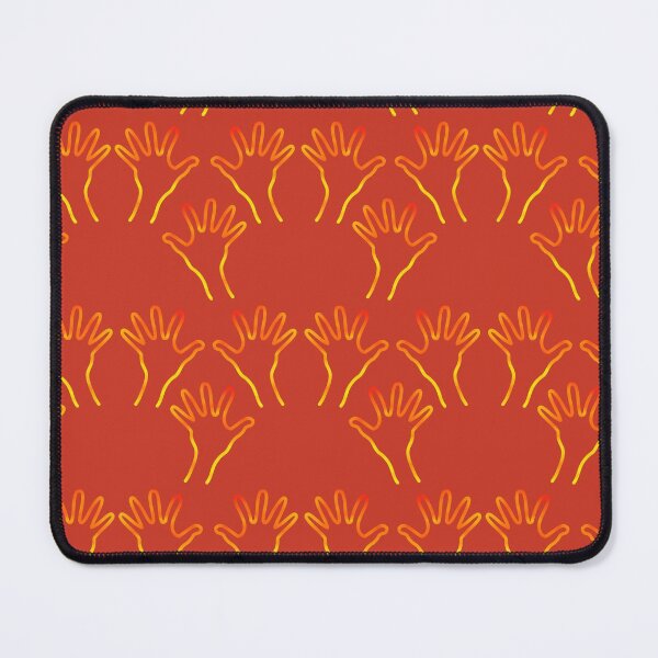 Artikelvorschau, Cave Hands Anew Yellow-Red on Orange-Red 5748 entworfen und verkauft von Art in My Loft.