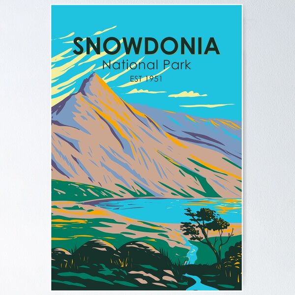 Item preview, Snowdonia National Park Wales Lake Glaslyn Vintage designed and sold by KrisSidDesigns.