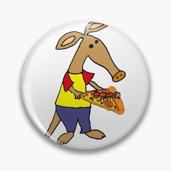 Item preview, Funny Aardvark eating Pizza Cartoon designed and sold by Nature's Fancy.