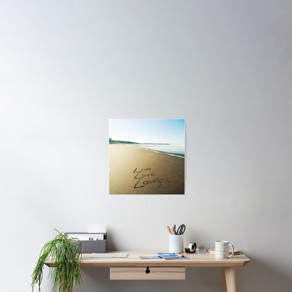 Beach Writing Live Love Laugh Poster