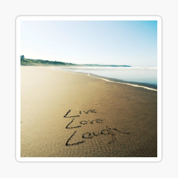 Beach Writing Live Love Laugh Sticker