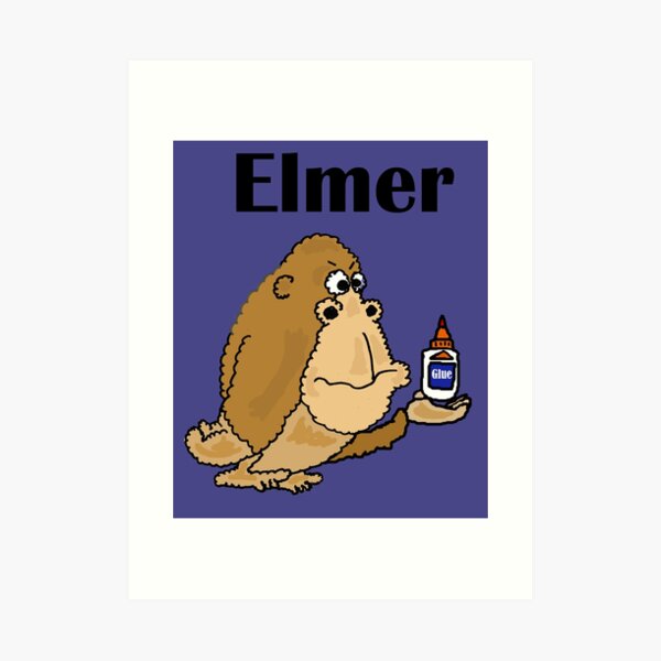 Funny Gorilla Named Elmer holding Glue Pun Sticker for Sale by  naturesfancy