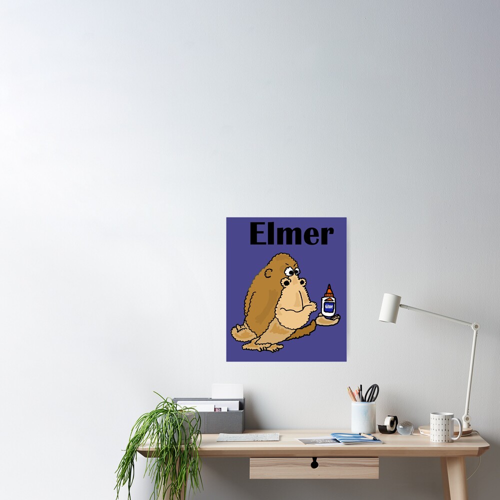 Funny Gorilla Named Elmer holding Glue Pun Sticker for Sale by  naturesfancy