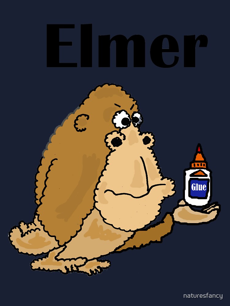 Funny Gorilla Named Elmer holding Glue Pun Sticker for Sale by  naturesfancy