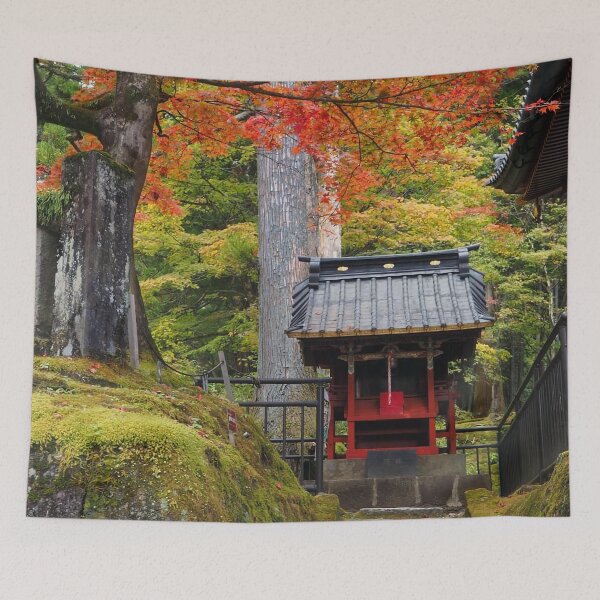 Item preview, Japanese Red shrine under an autumn tree designed and sold by ChillShot.