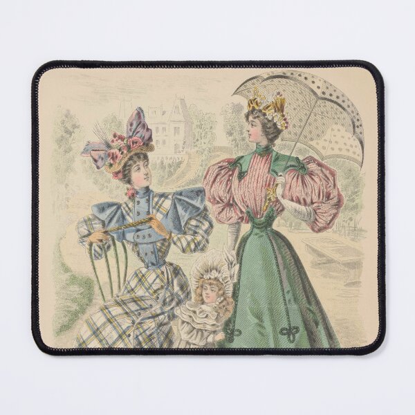 Item preview, Victorian Ladies and a Girl in a Park from a 1899 Victorian French Fashion Plate designed and sold by Vintage-TM.