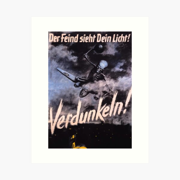 Aperçu de l'œuvre Verdunkeln! (Black out!) - PROPAGANDE HD Poster créée et vendue par ThePropagandist.