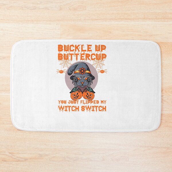 Item preview, Buckle Up Buttercup You Just Flipped My Witch Switch, Cute Cat Halloween Gift For Mom And Dad- Black Cat Witch pumpkins Illustration designed and sold by AMINE  ★★★★★.