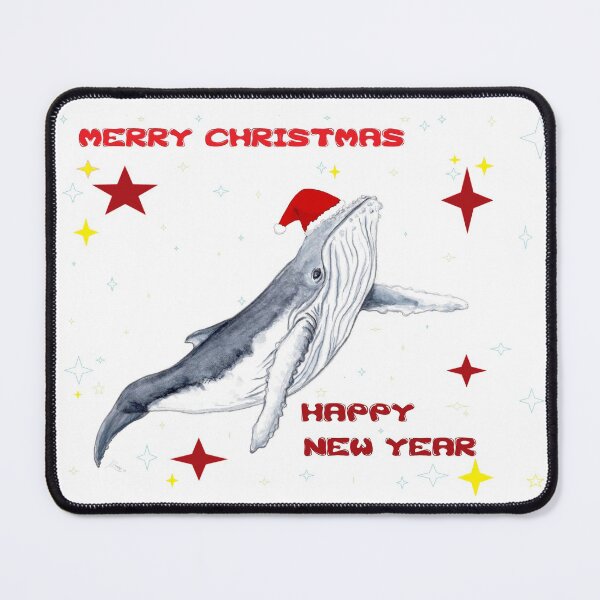 Item preview, Merry Christmas and happy new year Season greetings Humpback whale design designed and sold by chloeyzoard.