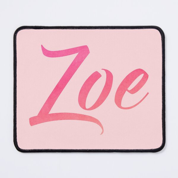 Item preview, Zoe girls name pink watercolor type design designed and sold by ComicKitsch.