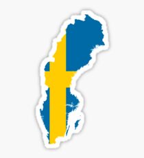 Sweden Flag Map Sticker