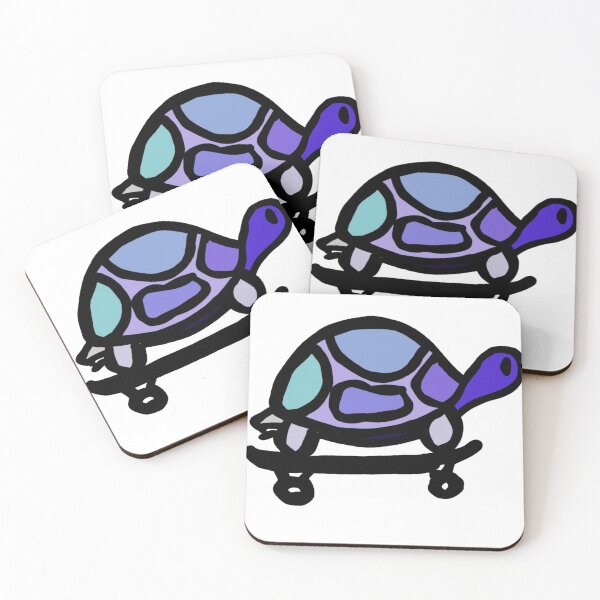 Artikelvorschau, Bunte Schildkröte auf einem Skateboard entworfen und verkauft von Loulig.