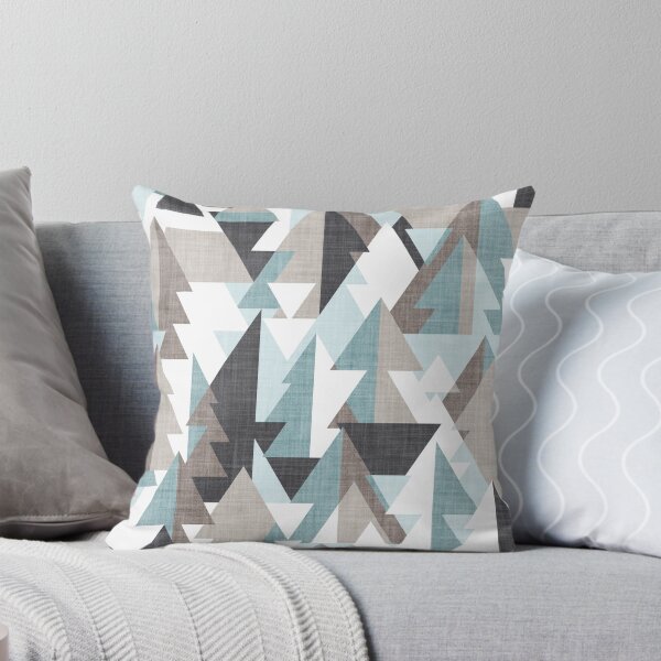 Item preview, Geo forest // duck egg and oyster green mulled wine and almond frost brown and stark white geometric triangular pine trees designed and sold by SelmaCardoso.