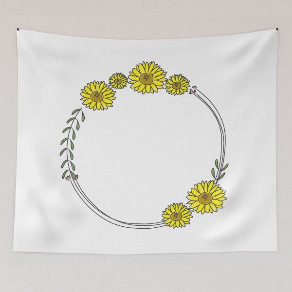 Item preview, Hand drawn sunflower wreath designed and sold by BOSHIRT.