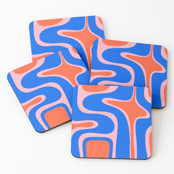 Item preview, Copacetic Retro Abstract Pattern Pink Orange-Red Bright Blue designed and sold by kierkegaard.