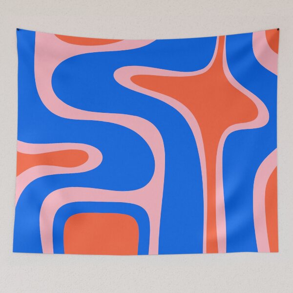 Item preview, Copacetic Retro Abstract Pattern Pink Orange-Red Bright Blue designed and sold by kierkegaard.
