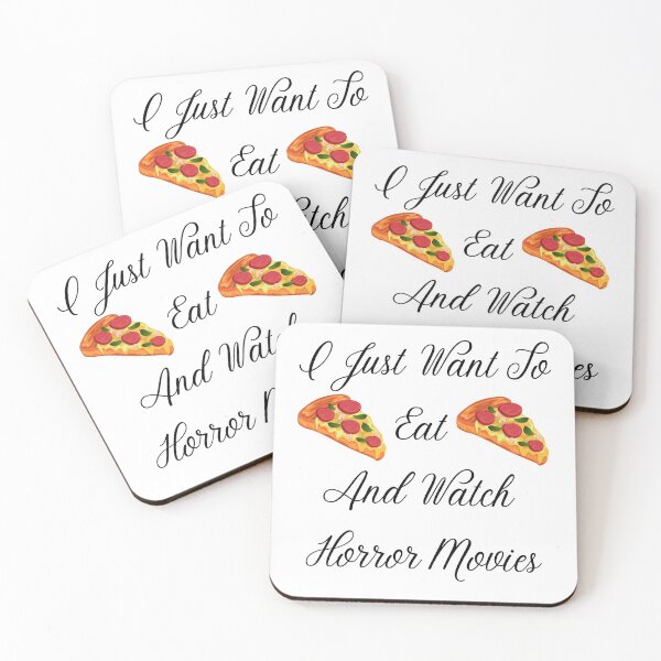 Item preview, I Just Want To Eat Pizza And Watch Horror Movies designed and sold by Chanchane Store.