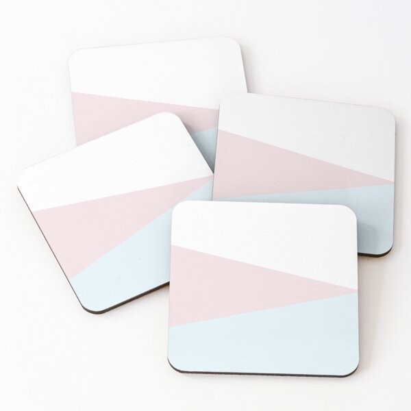 Item preview, PALE BLUE, PALE PINK and WHITE GEOMETRIC DESIGN PRINT designed and sold by RachelMacht.