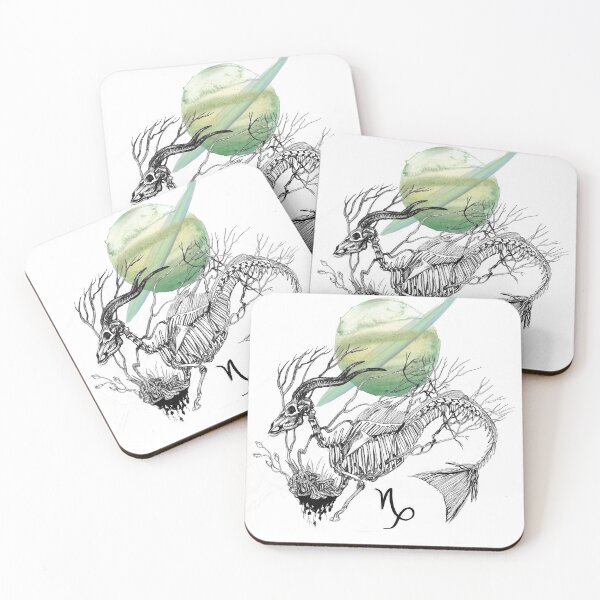 Item preview, Capricorn Zodiac Sign with Seagoat Skeleton and Saturn  designed and sold by ckparkerart.