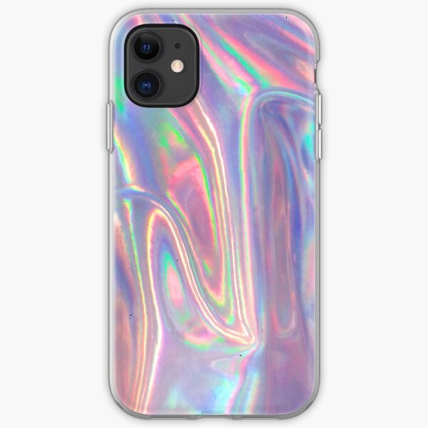 Holographic waves in purple iPhone Soft Case