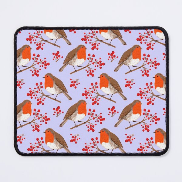 Item preview, European Robin Bird Pattern - Blue designed and sold by Kraina.