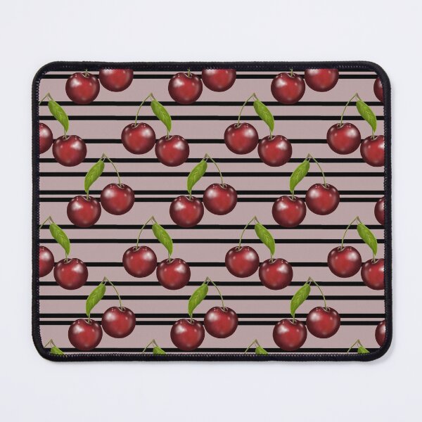 Item preview, Cherries and Stripes Pattern designed and sold by Kraina.