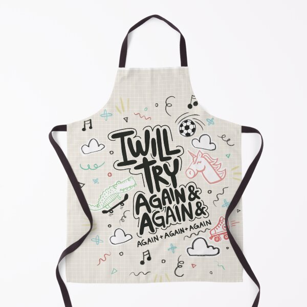 Item preview, I will try again & again lettering design designed and sold by tessakatecreate.