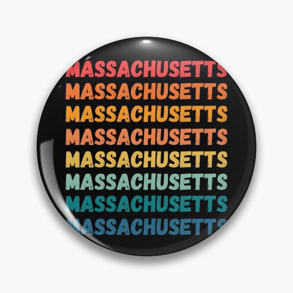 Artikelvorschau, MASSACHUSETTS - herhaalde retro vintage zonsondergangkleuren met een verontrust ontwerpeffect Grafisch T-shirt | Essentieel T-shirt entworfen und verkauft von printdot.