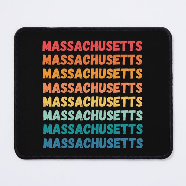Item preview, MASSACHUSETTS  - repeated retro vintage sunset colors with a distressed design effect Graphic T-Shirt | Essential T-shirt designed and sold by printdot.