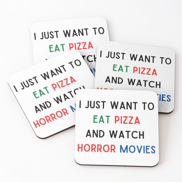 Item preview, I Just Want To Eat Pizza And Watch Horror Movies designed and sold by Chanchane Store.