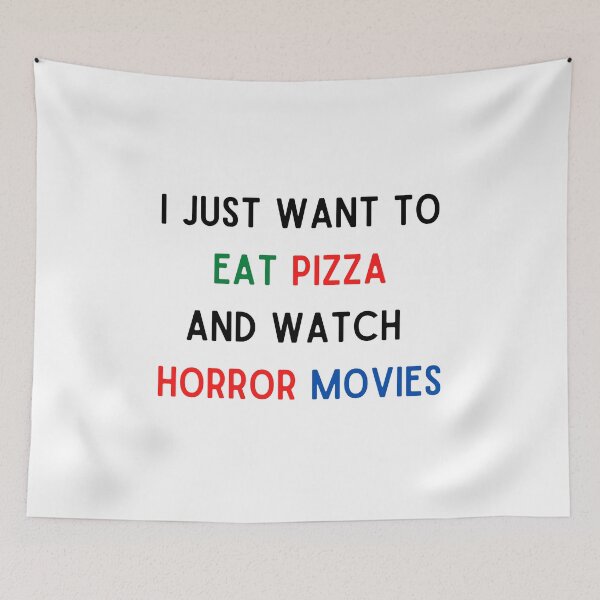 Item preview, I Just Want To Eat Pizza And Watch Horror Movies designed and sold by Chanchane Store.