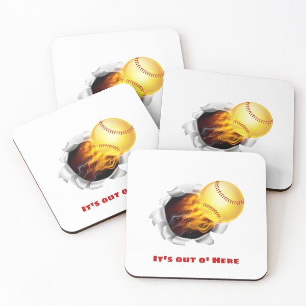 Item preview, FLAMING BASEBALL MOTIF: IT'S OUT O' HERE designed and sold by Bryan MELTON.