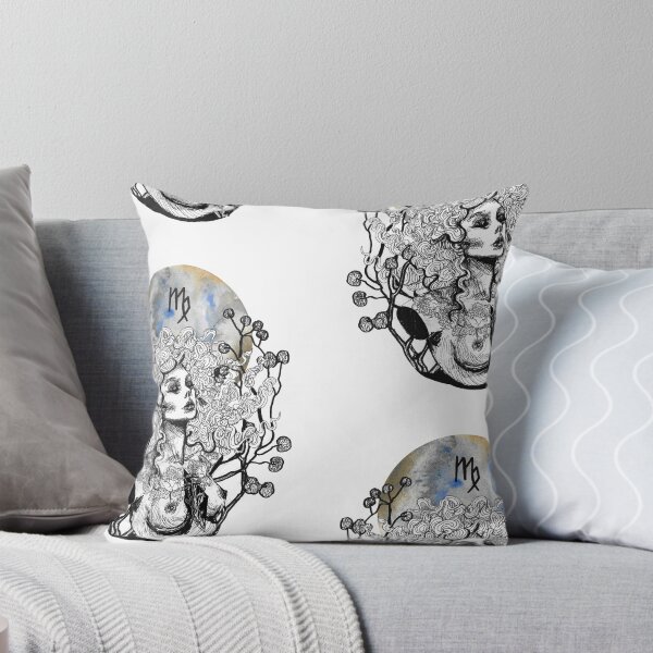 Item preview, Virgo Zodiac Sign, Surreal Bust Statue Ink Illustration designed and sold by ckparkerart.