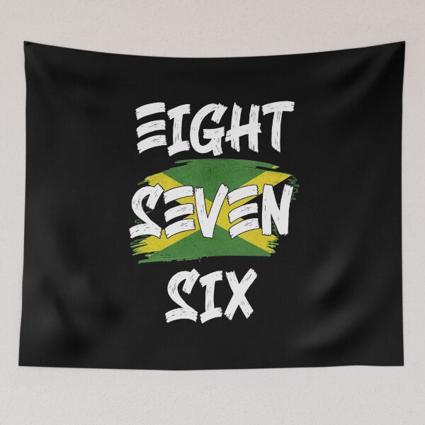 Item preview, Jamaica Area Code Eight Seven Six 876 Jamaican Flag designed and sold by Uppercase Tees.