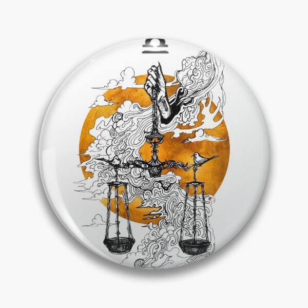 Item preview, Libra Zodiac Sign, Surreal Balance scales, ink and watercolour illustration designed and sold by ckparkerart.