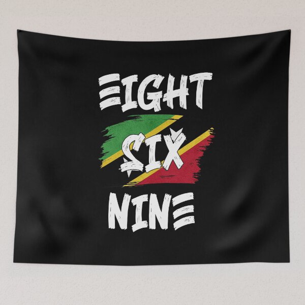 Item preview, Saint Kitts and Nevis Area Code Eight Six Nine 869 St Kitts Flag designed and sold by Uppercase Tees.