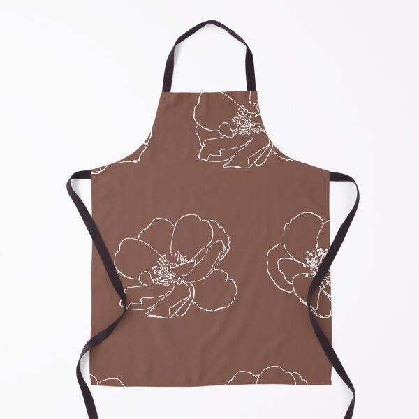 Item preview, White and Brown Hibiscus Floral Pattern designed and sold by azure-ataraxia.