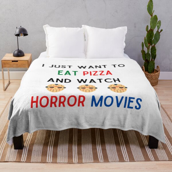 Item preview, I Just Want To Eat Pizza And Watch Horror Movies designed and sold by Chanchane Store.
