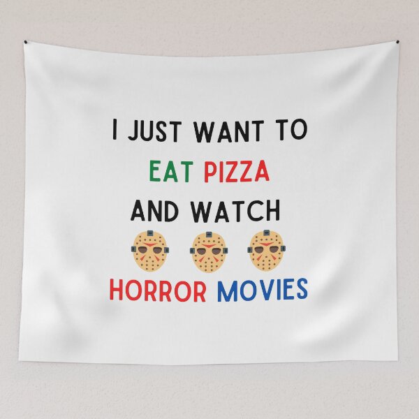 Item preview, I Just Want To Eat Pizza And Watch Horror Movies designed and sold by Chanchane Store.