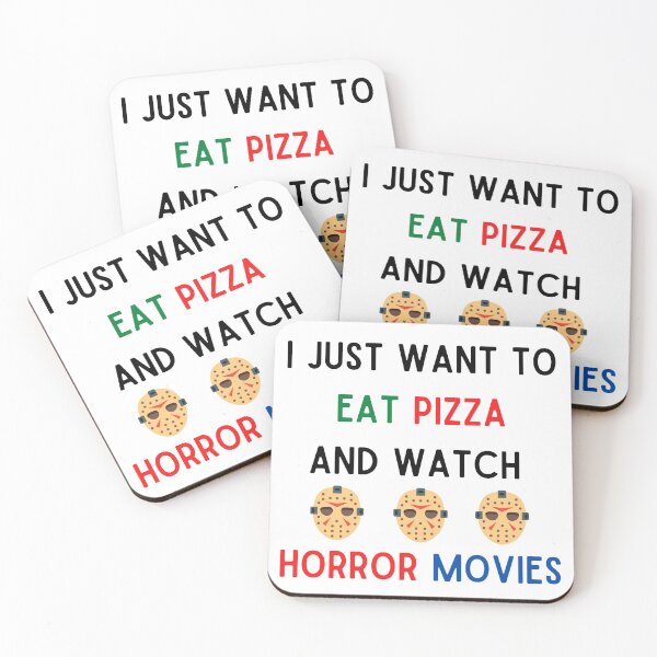 Item preview, I Just Want To Eat Pizza And Watch Horror Movies designed and sold by Chanchane Store.