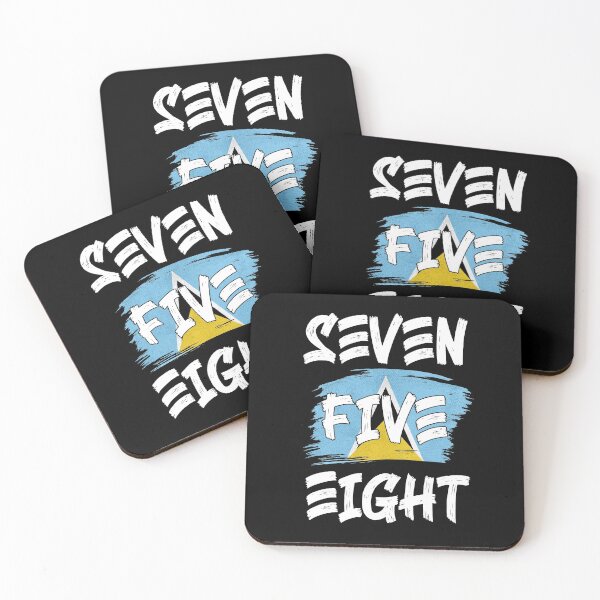 Item preview, Saint Lucia Area Code Seven Five Eight 758 St Lucia Flag designed and sold by Uppercase Tees.